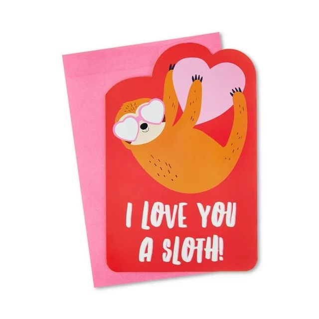 Valentine's Day Love You a Sloth Greeting Card, Multi-color, by Way To Celebrate | Walmart (US)