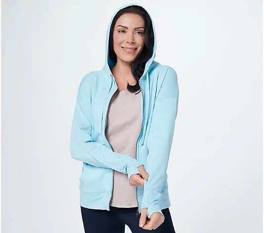 Seed to Style Organic Cotton Print or Solid French Terry Zip-Up Hoodie | QVC