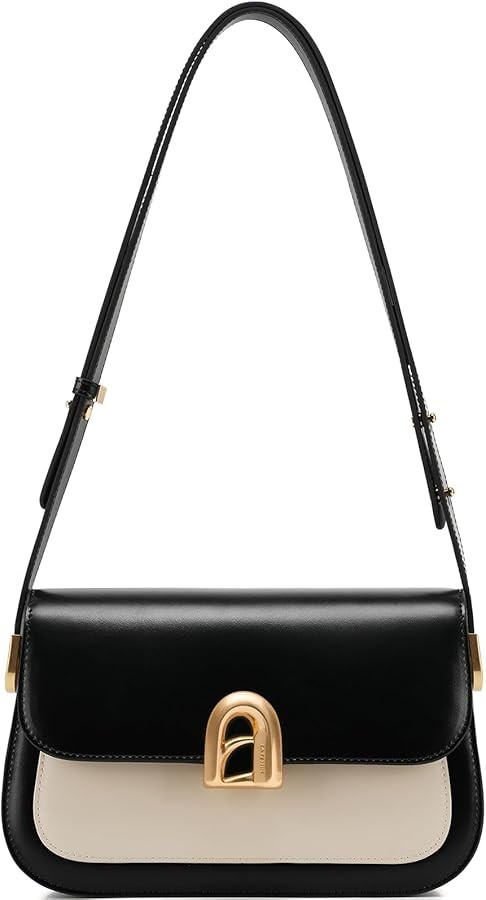 LA'FESTIN Genuine Leather Shoulder Purse for Women, Designer Handbag with Adjustable Strap, Going... | Amazon (US)