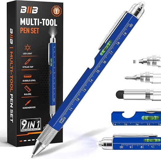 BIIB Gifts for Men, Stocking Stuffers for Adults 9 in 1 Multitool Pen Gifts for Dad, Christmas Gi... | Amazon (US)