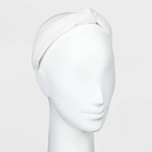 Satin and Knitted Fabric Top Knot Headband - Universal Thread™ | Target