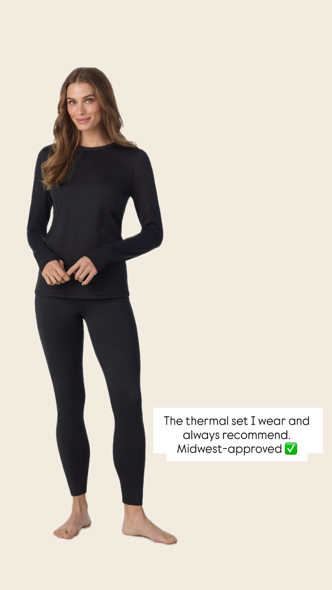 The thermal set I wear and always recommend. Midwest-approved ✅
I wear a size Small
Winter must haves 

#LTKSeasonal #LTKFindsUnder50