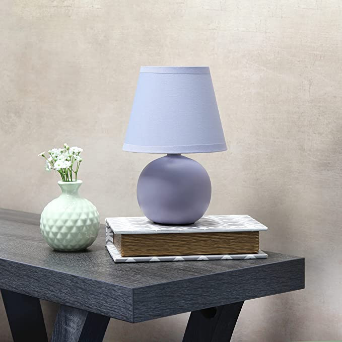 Simple Designs LT2008-PRP Mini Ceramic Globe Table Lamp, Purple | Amazon (US)