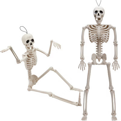 Joyfy 2 PCS 24" Halloween Skeleton Decorations Full Body Poseable for Indoor/Outdoor Halloween Decor Scary Scene Party Haunted House Graveyard Props | Target