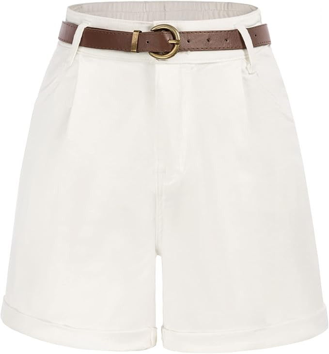 Belle Poque Women Demin Shorts High Waisted Wide Leg Jean Shorts with Pockets | Amazon (US)