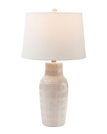 26in Textured Ceramic Base Table Lamp | TJ Maxx