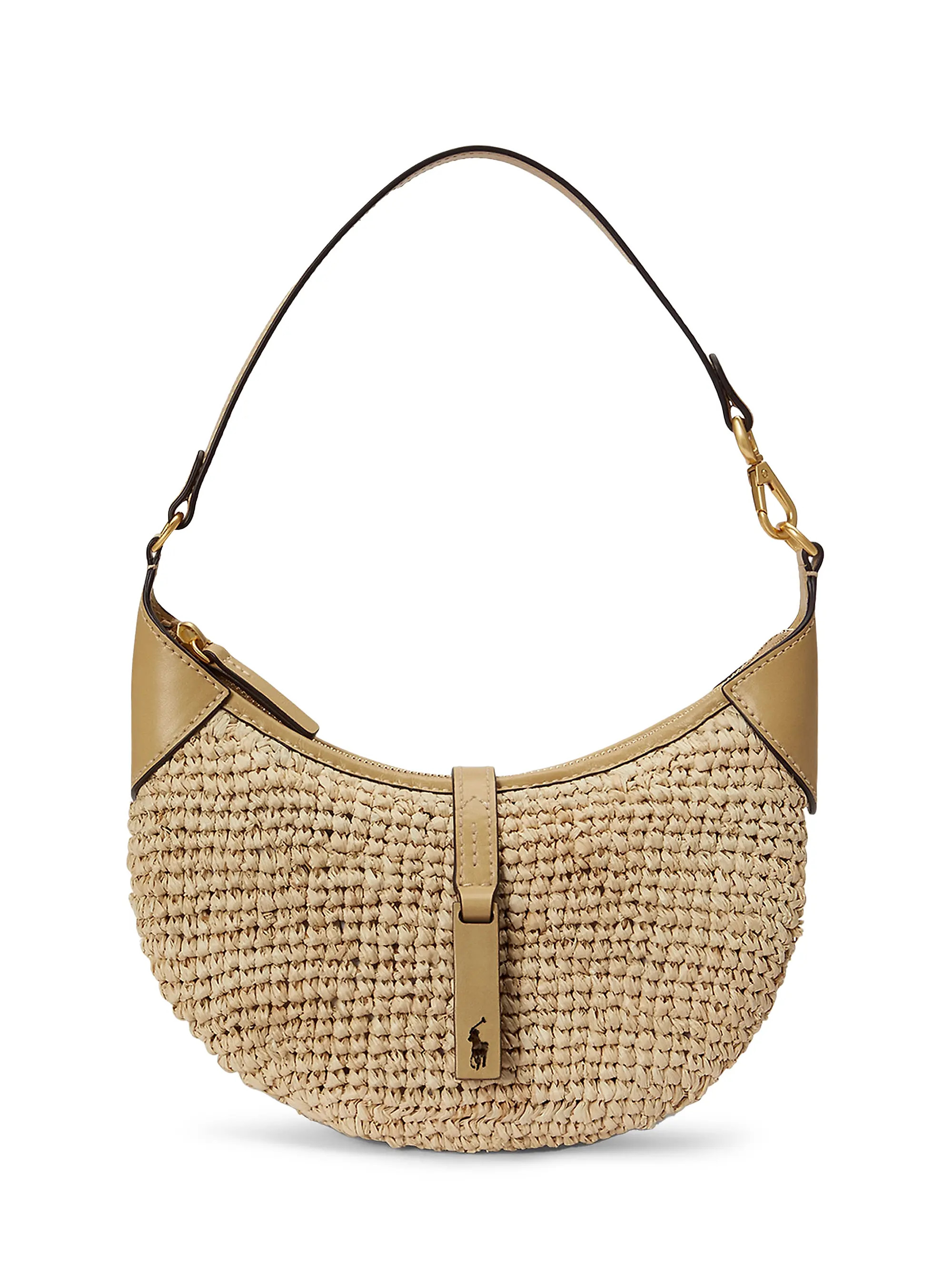 Polo Ralph Lauren Polo ID Raffia &amp; Leather Shoulder Bag | Saks Fifth Avenue | Saks Fifth Avenue