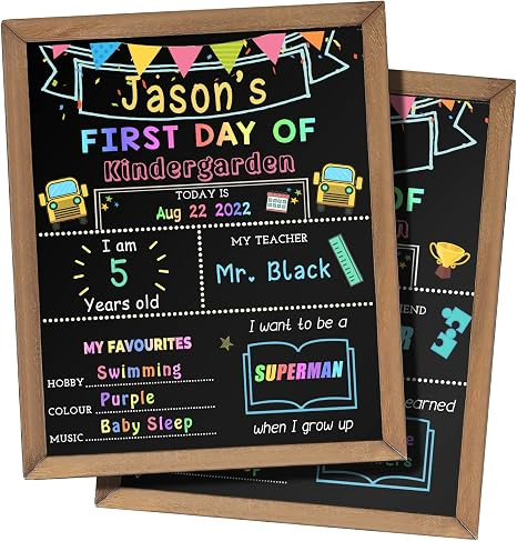 First & Last Day of School Chalk Board,10.5 x 14‘’ Double Sided Back to School Sign, Reusable... | Amazon (US)