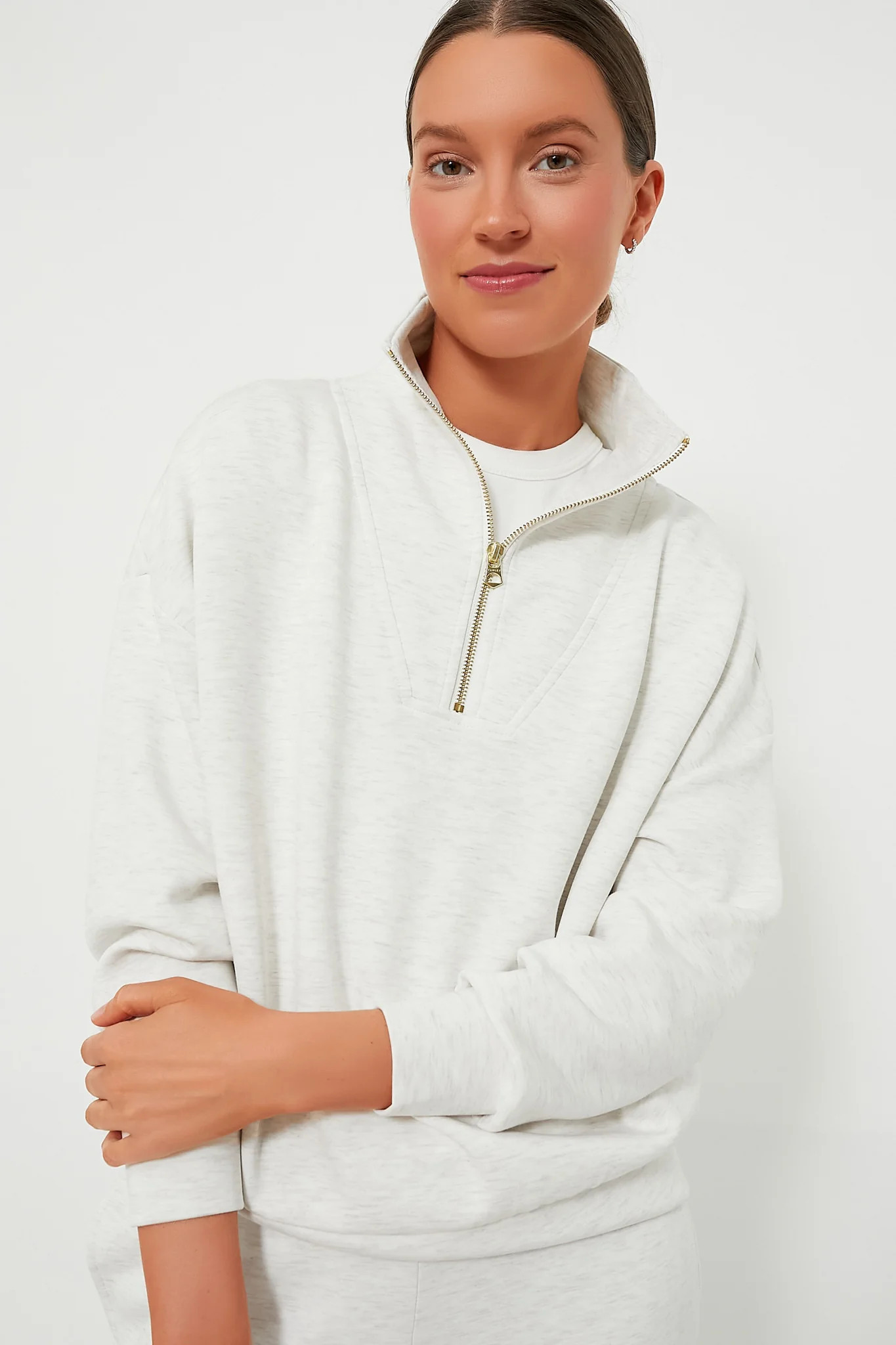 Ivory Marl Hawley Half Zip | Tuckernuck (US)