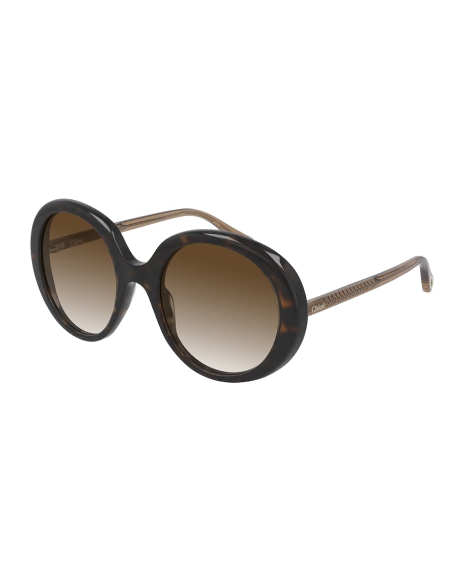 Chloe Oversized Round Acetate Sunglasses | Neiman Marcus