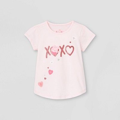 Toddler Girls' Peppa Pig 'XOXO' Valentine's Day Short Sleeve Graphic T-Shirt - Pink | Target