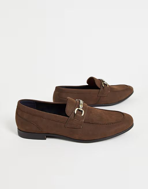 Call It Spring vegan gent bar loafers in brown | ASOS (Global)