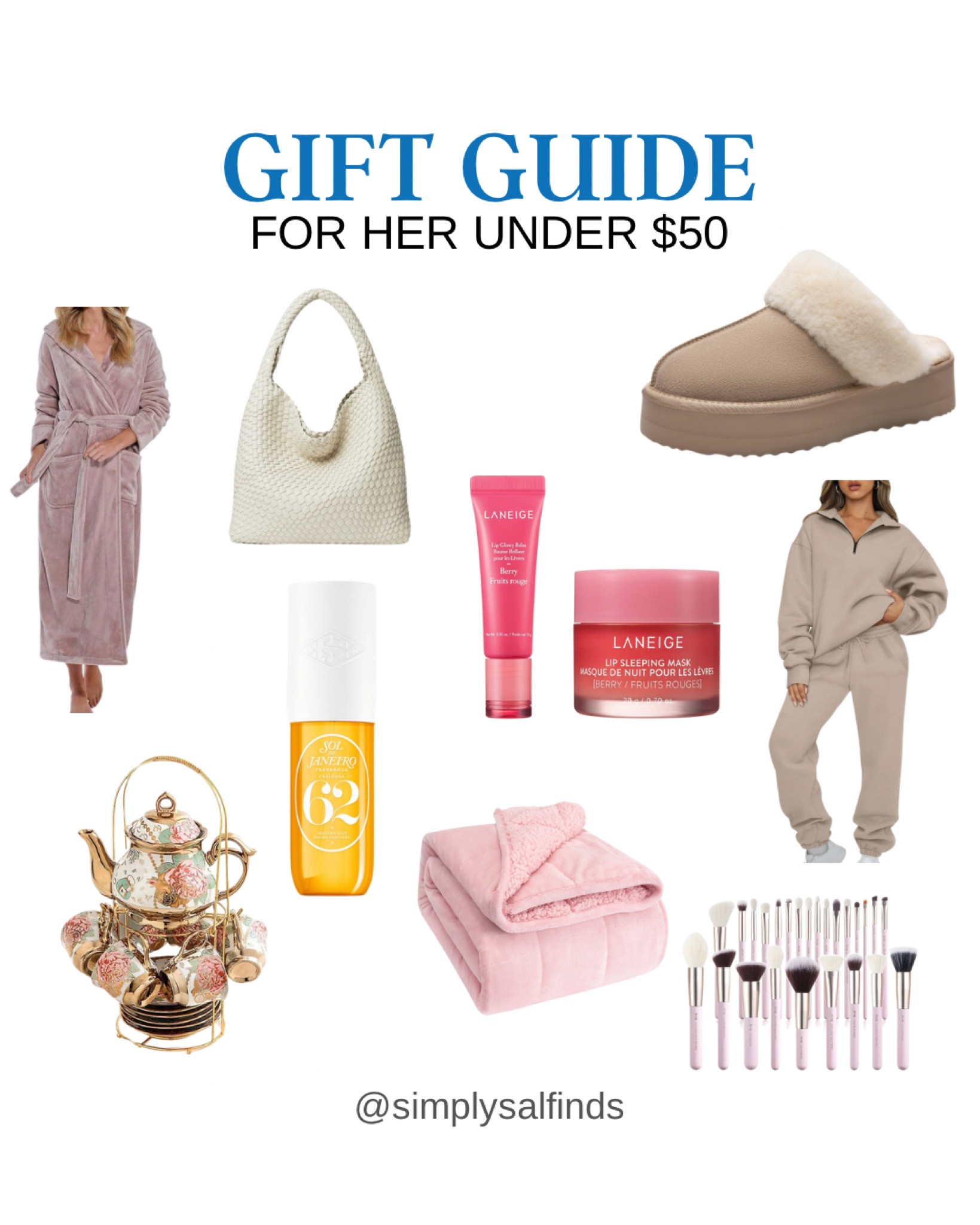 2024 Gift Guide for her under $50!!

Robe, purse, slippers, body mist, lip mask, tea set, weighted blanket, makeup brushes, sweat set! 

 #LTKGiftGuide #LTKFindsUnder50 #LTKBeauty