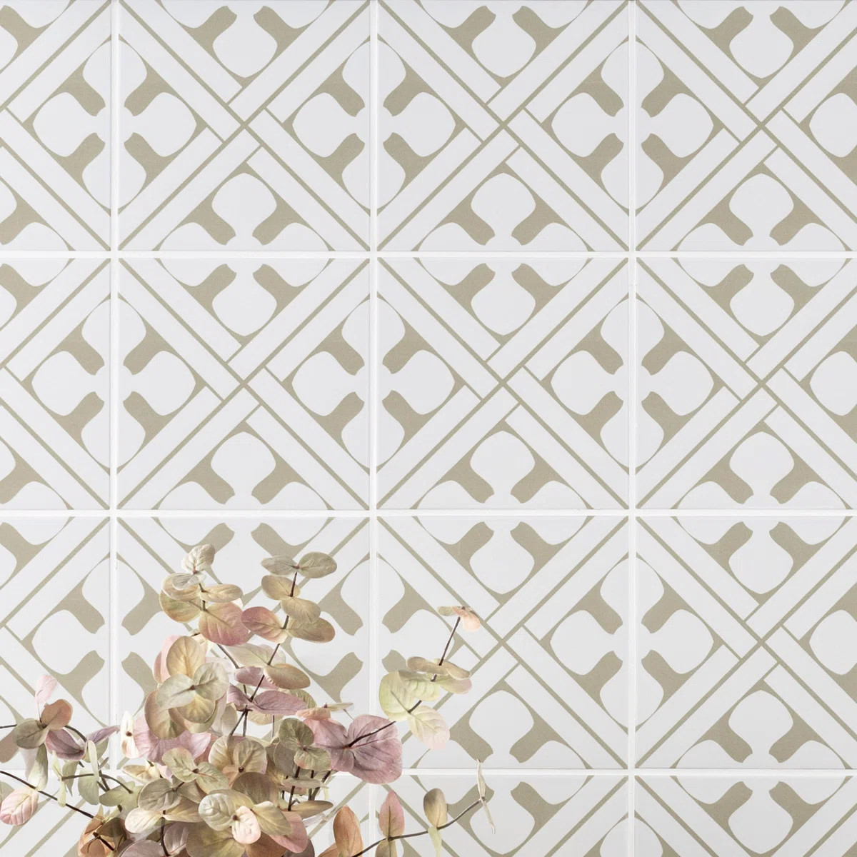Amara 8 in. x 8 in. Encaustic Look Matte Porcelain Floor and Wall Tile | Wayfair North America