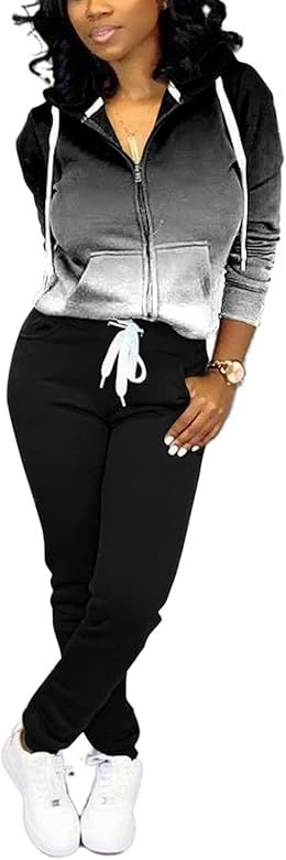 Nimsruc Two Piece Outfits For Women Casual Tracksuit Hoodie Long Sleeve Sweatsuit | Amazon (US)