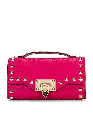 Valentino Garavani Rockstud Wallet on Chain Bag in Blossom | FWRD | FWRD 
