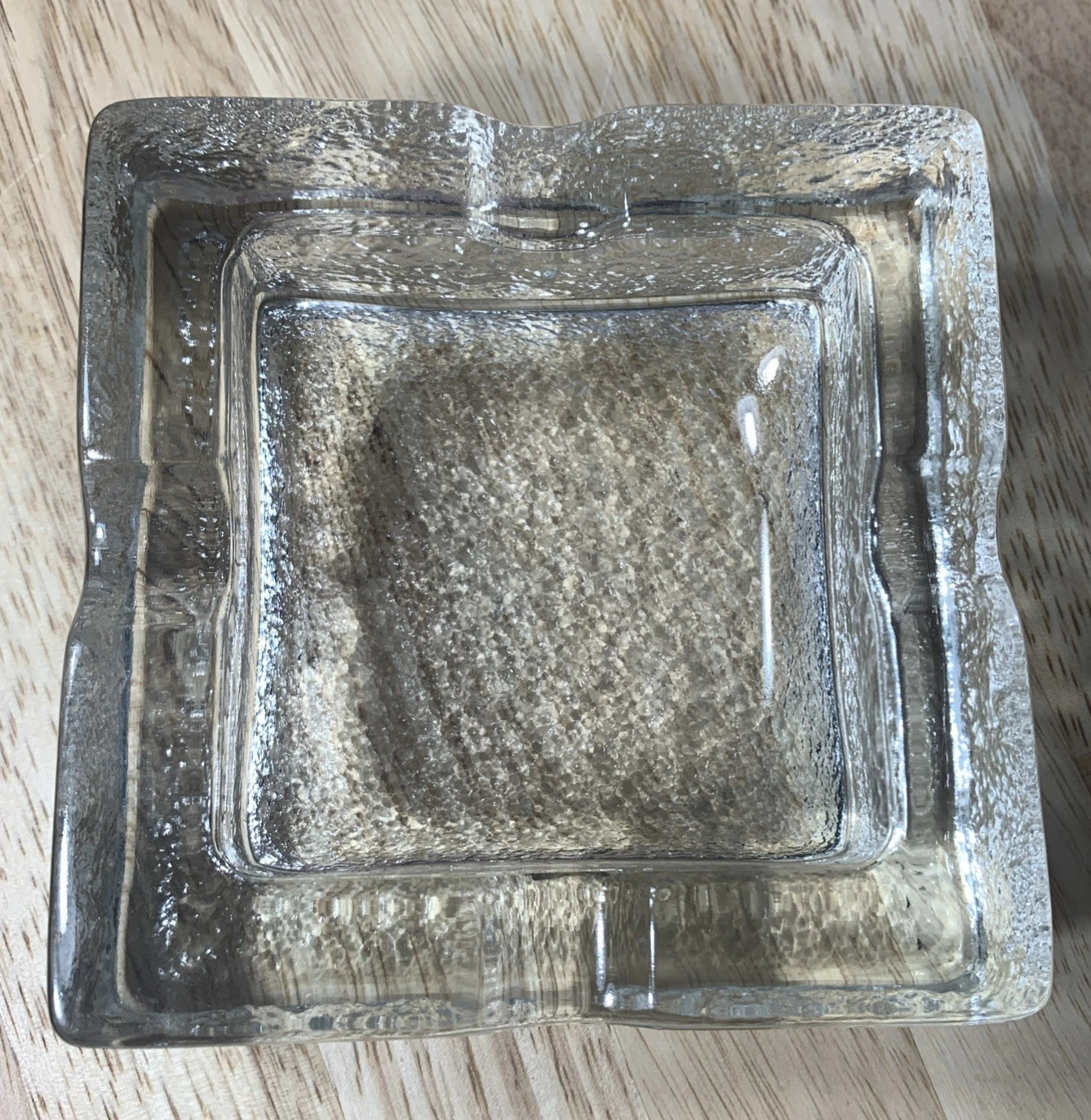 Scandinavian Style Glacier Ice Ashtray Square Crystal Glass VTG | eBay US