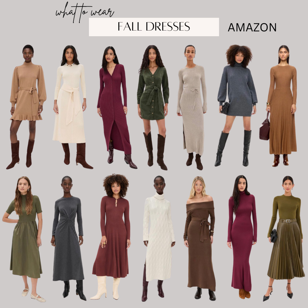 Amazon Fall Dresses: if you need a new outfit for dinner, work, or date night this week- these fall dresses are all available Amazon Prime Quick shipping! 


ootd style fashion, women’s outfit, fall fashion, autumn look, sweater dress, knit dress, brown dress, olive green, Amazon outfit, Amazon dress 
 

#LTKStyleTip #LTKSeasonal #LTKootd