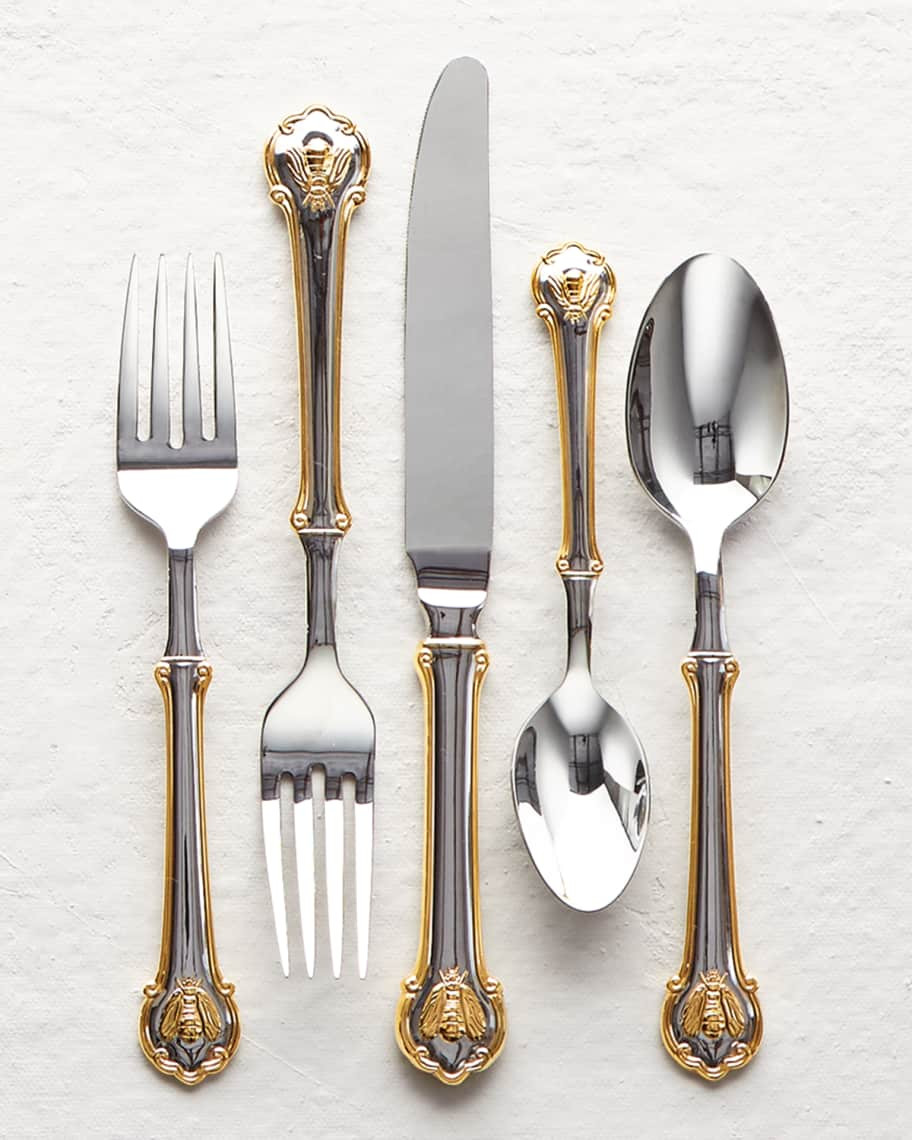 Wallace Silversmiths 45-Piece Gold Napoleon Bee Flatware Service | Horchow