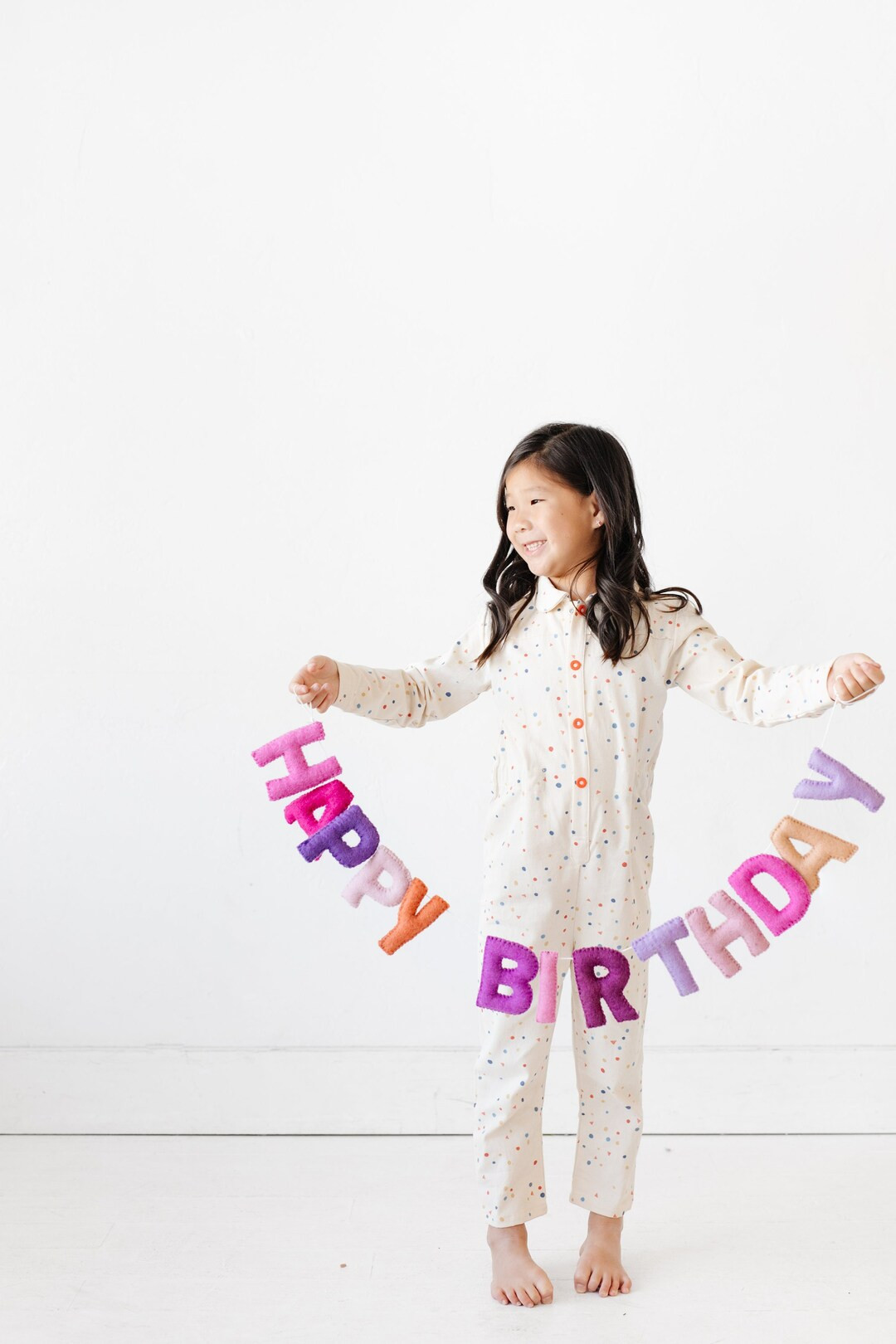 Pink and Purple Handmade Sustainable Felt Birthday Banner - Etsy | Etsy (US)