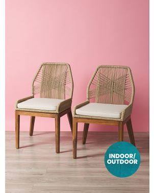 2pk 37in Crossweave Dining Chair Set With Cushions | HomeGoods