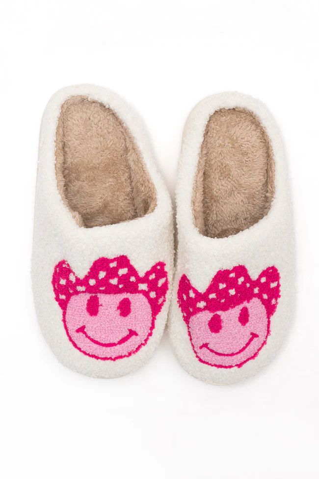 Cowboy Smiley Slippers | Pink Lily