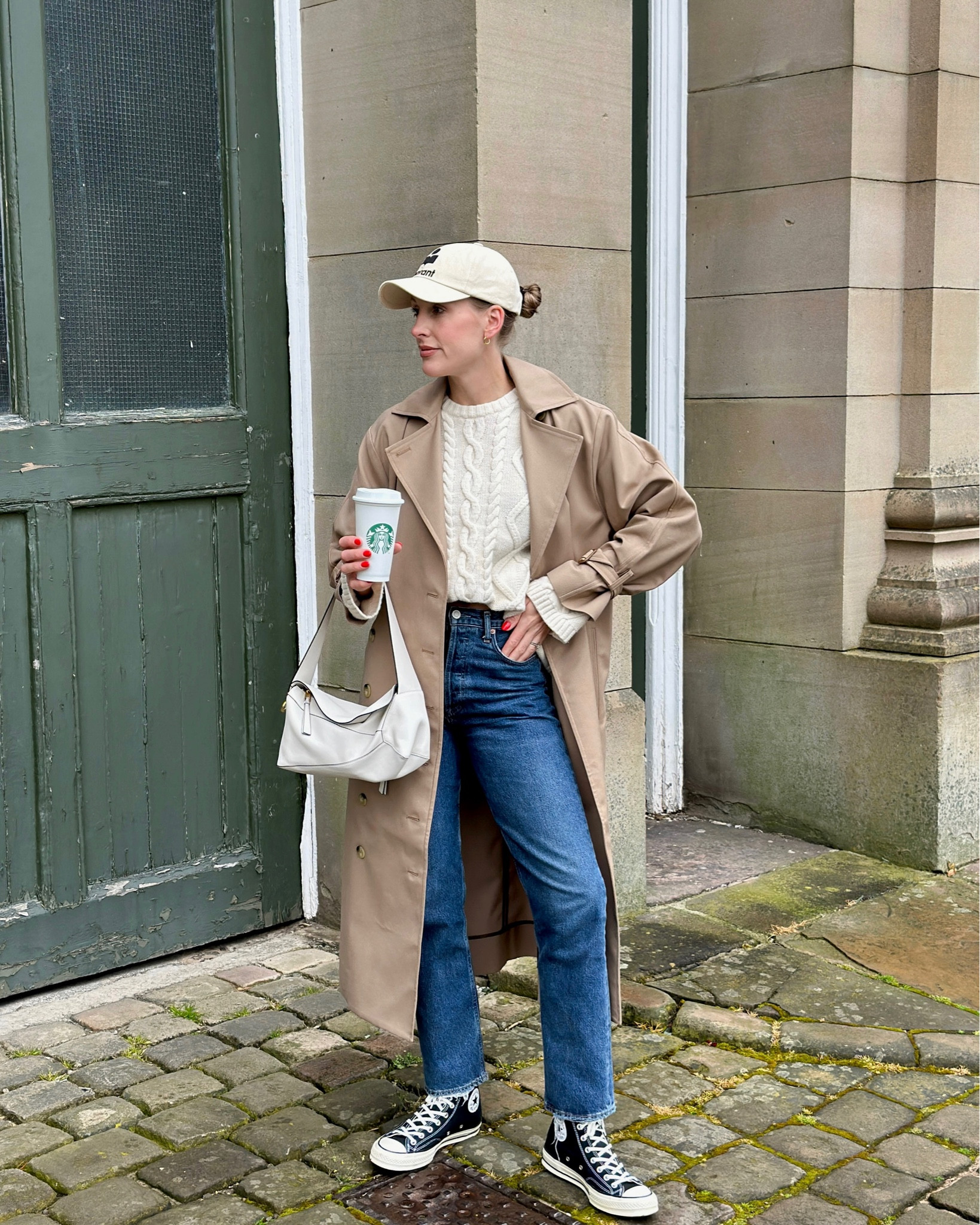Casual spring outfit

Toteme trench coat 
Agolde blue jeans
White Loewe puzzle bag
Cable knit jumper
Isabel Marant cap
Converse chuck 70 

#casual #jeans #trenchcoat 

#LTKshoecrush #LTKSeasonal #LTKeurope