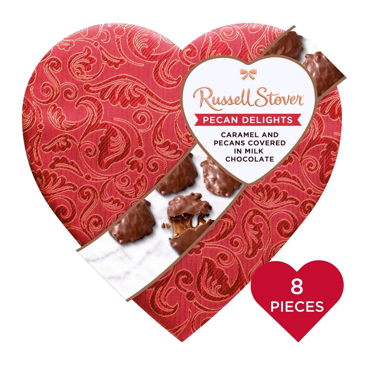 Russell Stover Valentine's Day Pecan Delights Heart Box Gift - 7.2oz | Target