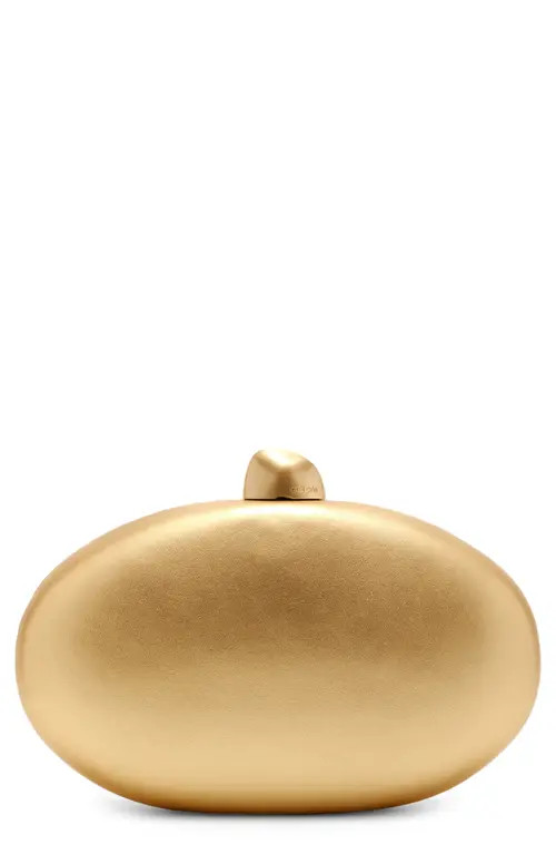 Cult Gaia Eviana Metallic Leather Clutch in Brass at Nordstrom | Nordstrom