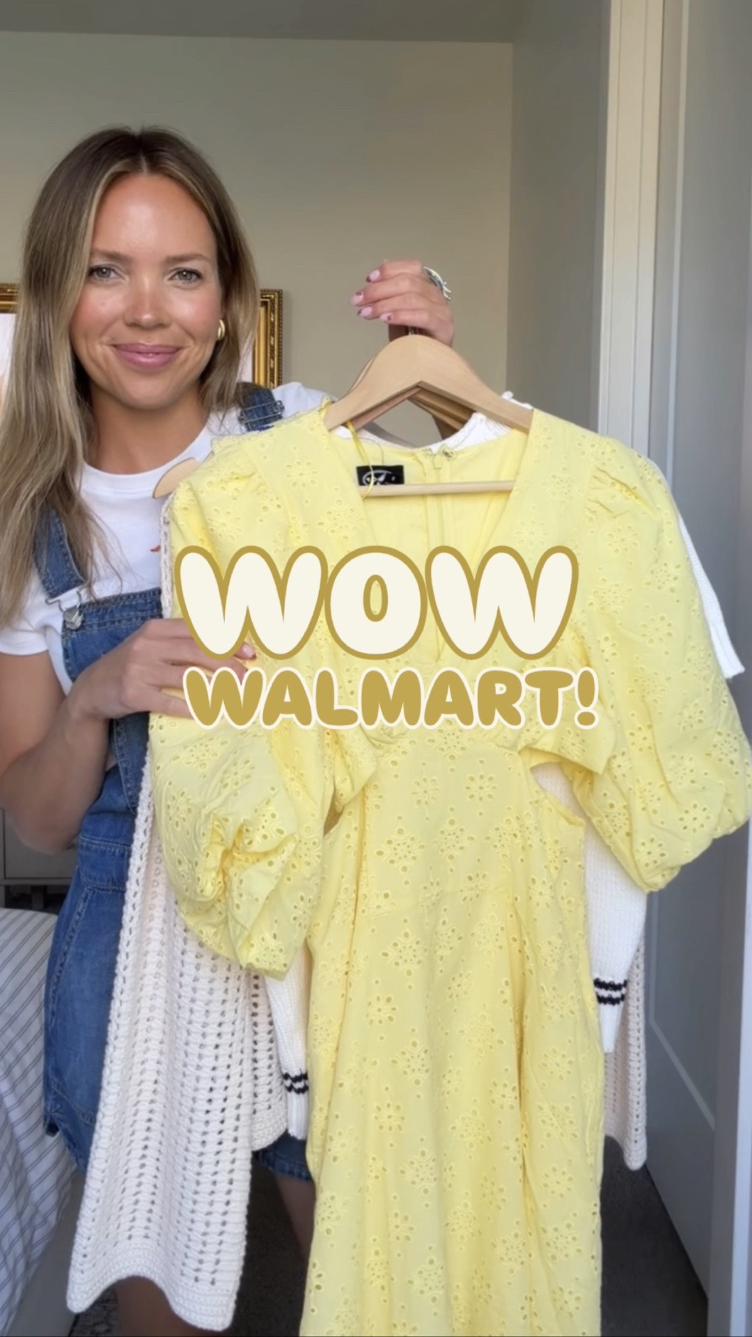 Ok WOW @walmart!
My sizes
Crochet sweater - S
Striped shirts - XS
Yellow dress - XS
Yellow sweater tee - M
Jeans - 0
White sweater tee - M
Overalls - M
USA tee - M