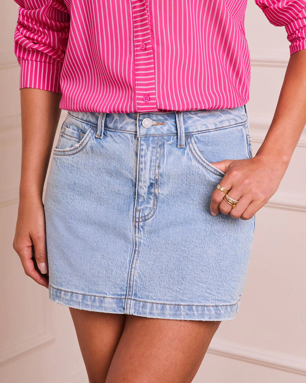 Avenah Denim Mini Skort | VICI