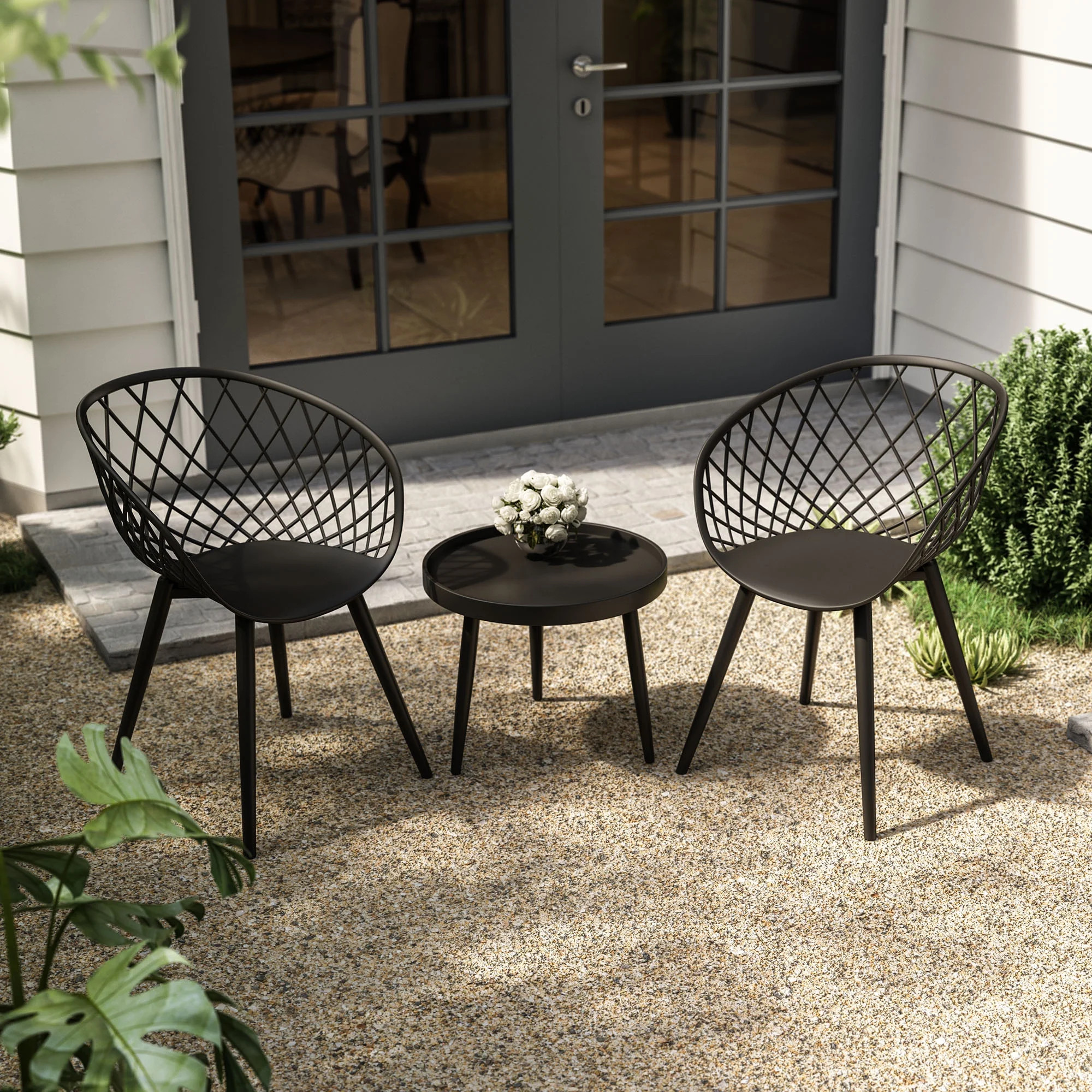 Jamesdar Kurv Steel Chat Set in Black | Walmart (US)