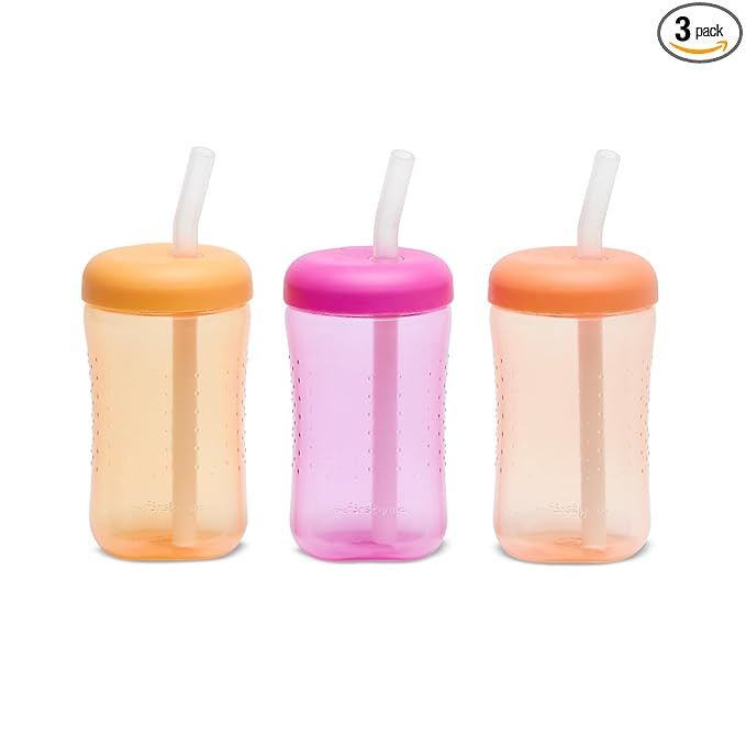 The First Years Squeeze & Sip Toddler Straw Cups - Squeezable Transition Sippy Cup with Silicone ... | Amazon (US)