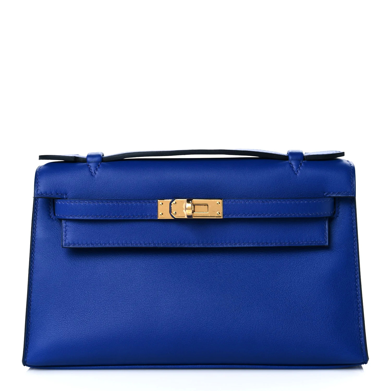 HERMES Swift Kelly Pochette Clutch Bleu Electrique | FASHIONPHILE | Fashionphile