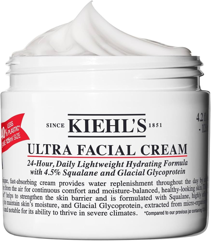 Kiehl's Ultra Facial Cream, with 4.5% Squalane to Strengthen Skin's Moisture Barrier, Skin Feels ... | Amazon (US)