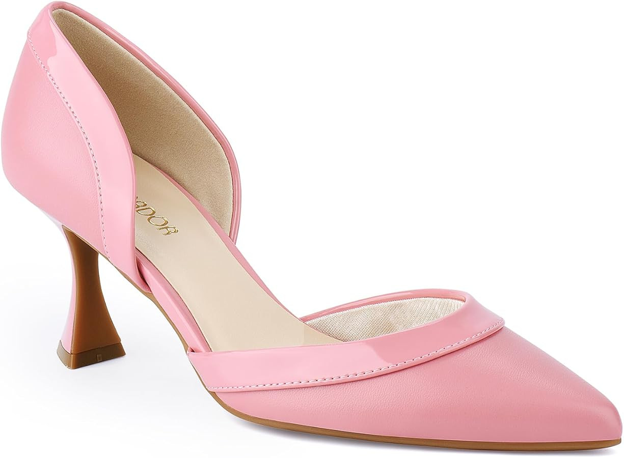 JENN ARDOR Women's Pumps Low Heels Pointed Closed Toe Kitten Dress Shoes for Women Comfortable St... | Amazon (US)