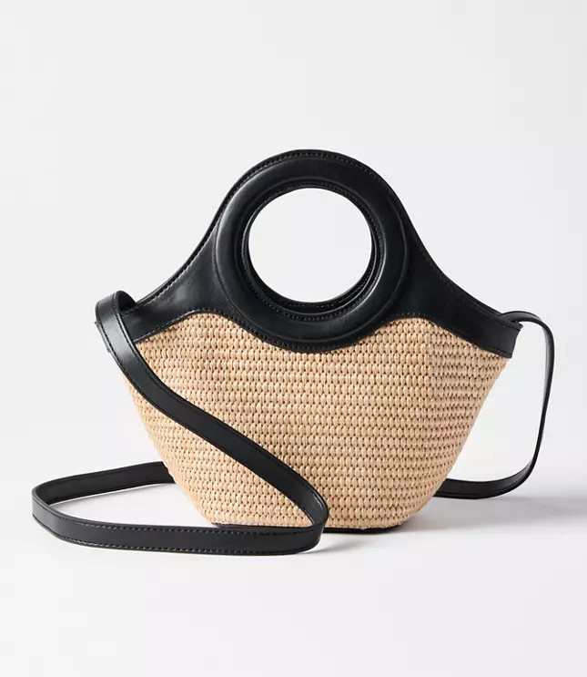 Mini Circle Handle Raffia Bag | LOFT