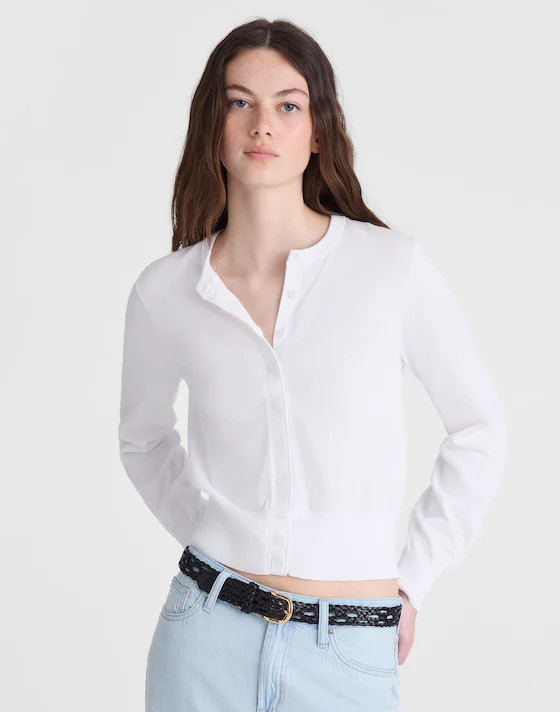 Button-Front Cardigan in 100% Cotton | Madewell