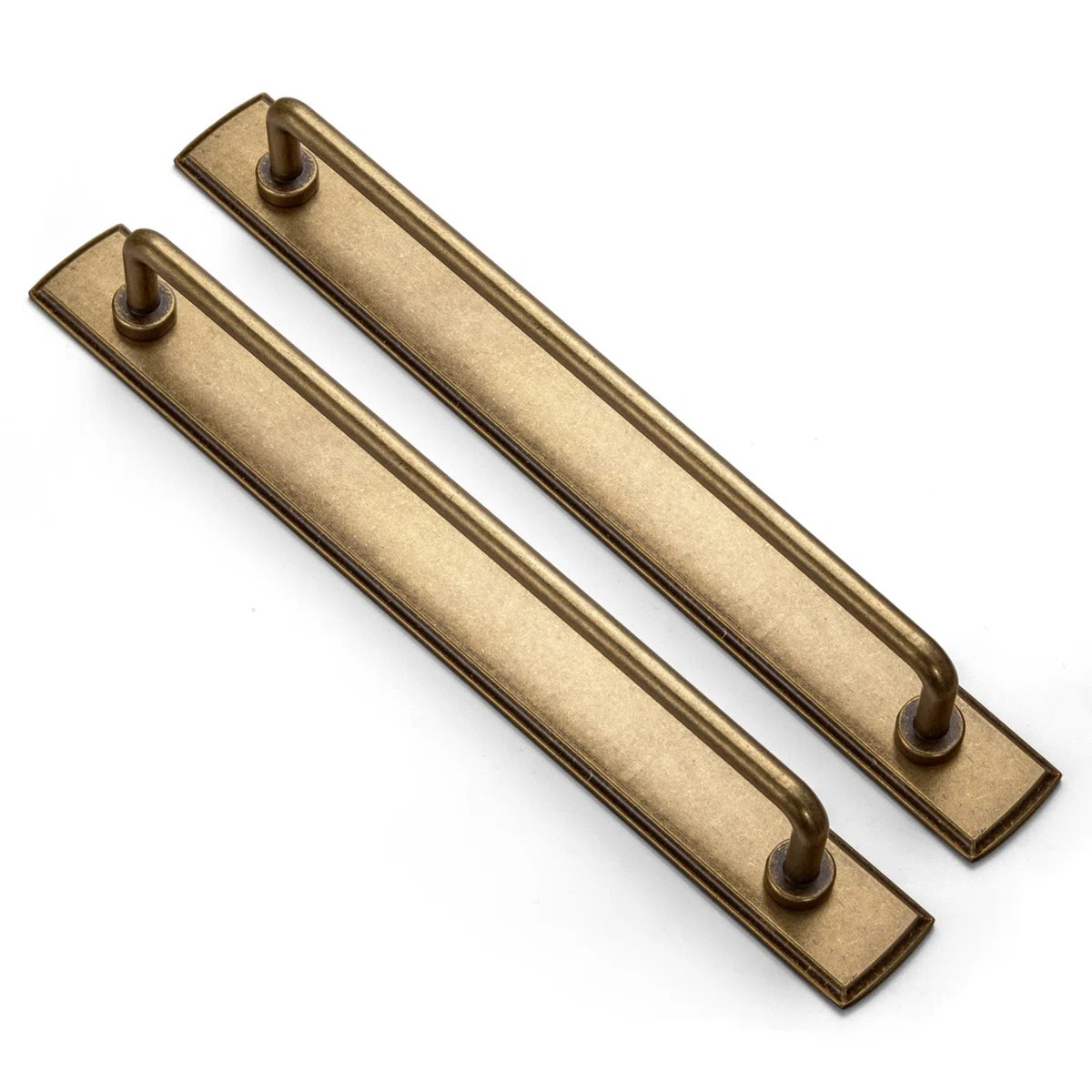 Goo-Ki  7 9/16" Zinc Alloy Distressed Backplate(style G011) Bar Pull Multipack,Antique Brass (Set... | Wayfair North America