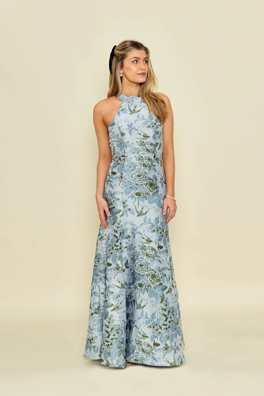 Abby Floor-Length Garden Floral Halter Bridesmaid Dress | 40+ Colors | LulaKate