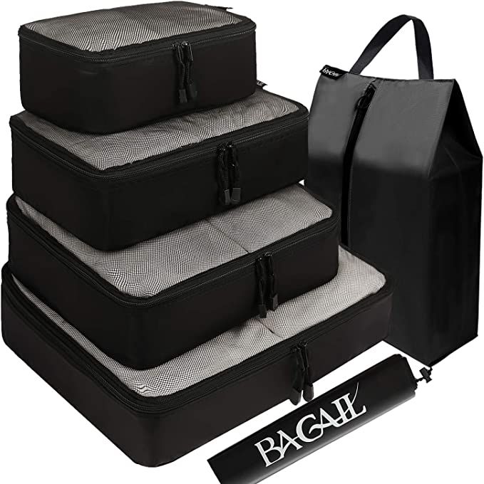 BAGAIL 6 Set Packing Cubes,Travel Luggage Packing Organizers with Laundry Bag | Amazon (US)