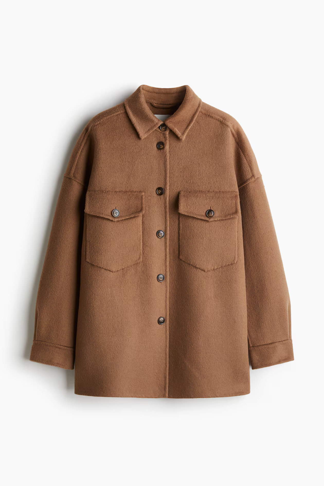 Handgefertigtes Shacket aus Wollmix - Braun - Ladies | H&M AT | H&M (DE, AT, CH, NL, FI)