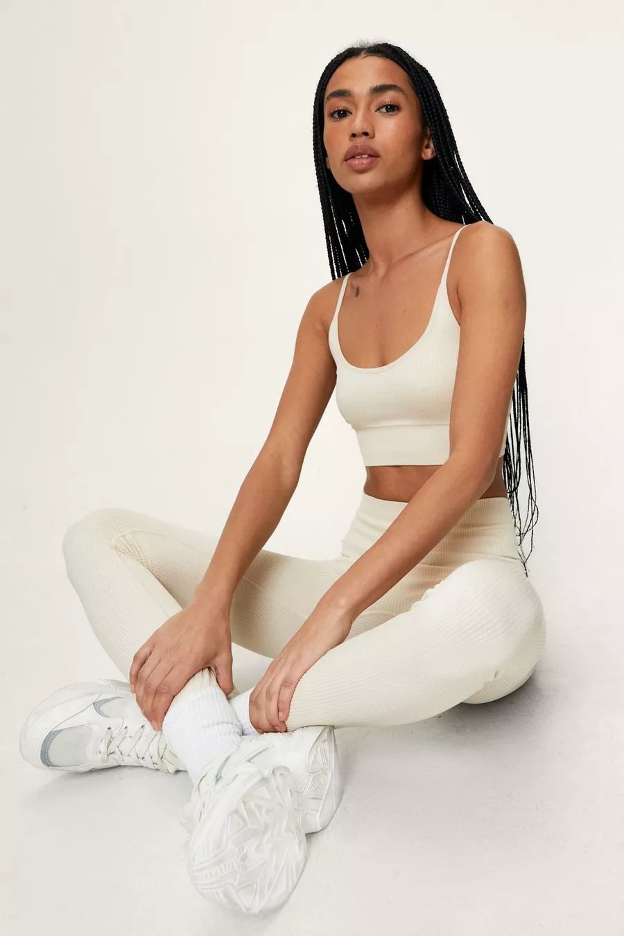 Seamless Sculpted Yarn Bralet and Full Length Legging Set | Nasty Gal UK (+IE)