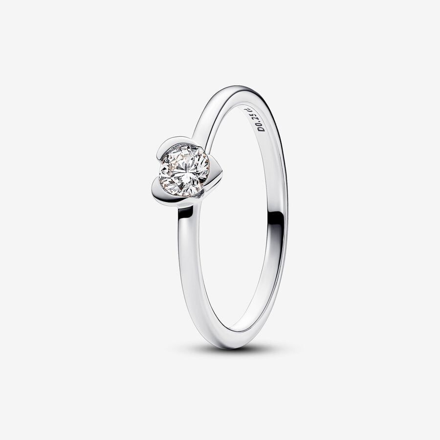 Pandora Talisman Lab-grown Diamond Heart Ring 0.25 carat tw Sterling Silver | Pandora US