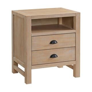 Arden 2-Drawer Wood Nightstand in Light Driftwood (22 in. W x 17 in. D x 25 in. H | The Home Depot