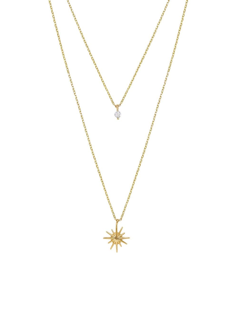Ettika Layered Starburst 18K Gold-Plate & Crystal Necklace | Saks Fifth Avenue