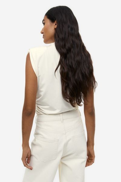 Draped Top with Shoulder Pads | H&M (US)
