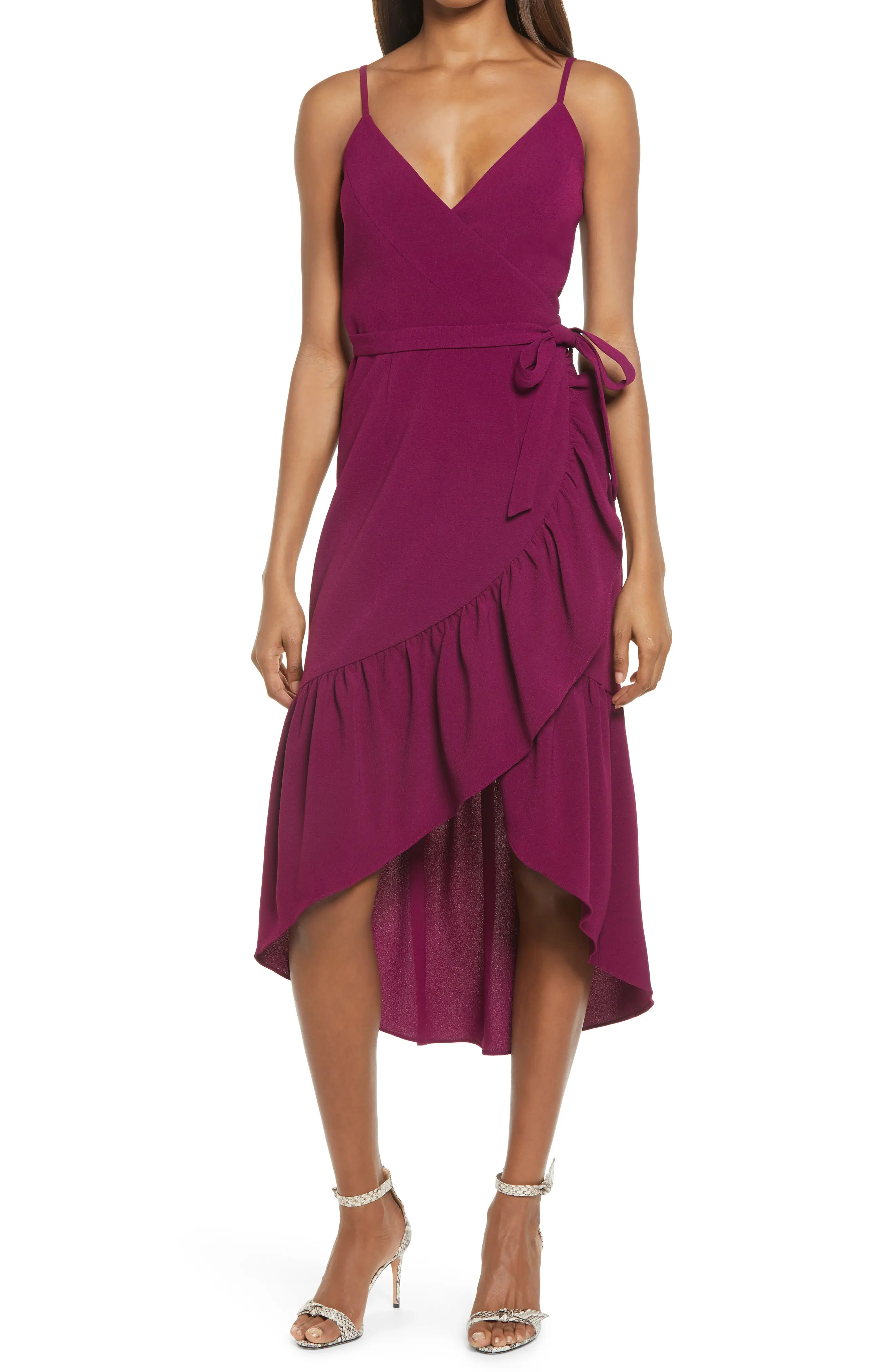 Dress the Population | Delphine Crepe Wrap Midi Dress | Nordstrom Rack | Nordstrom Rack