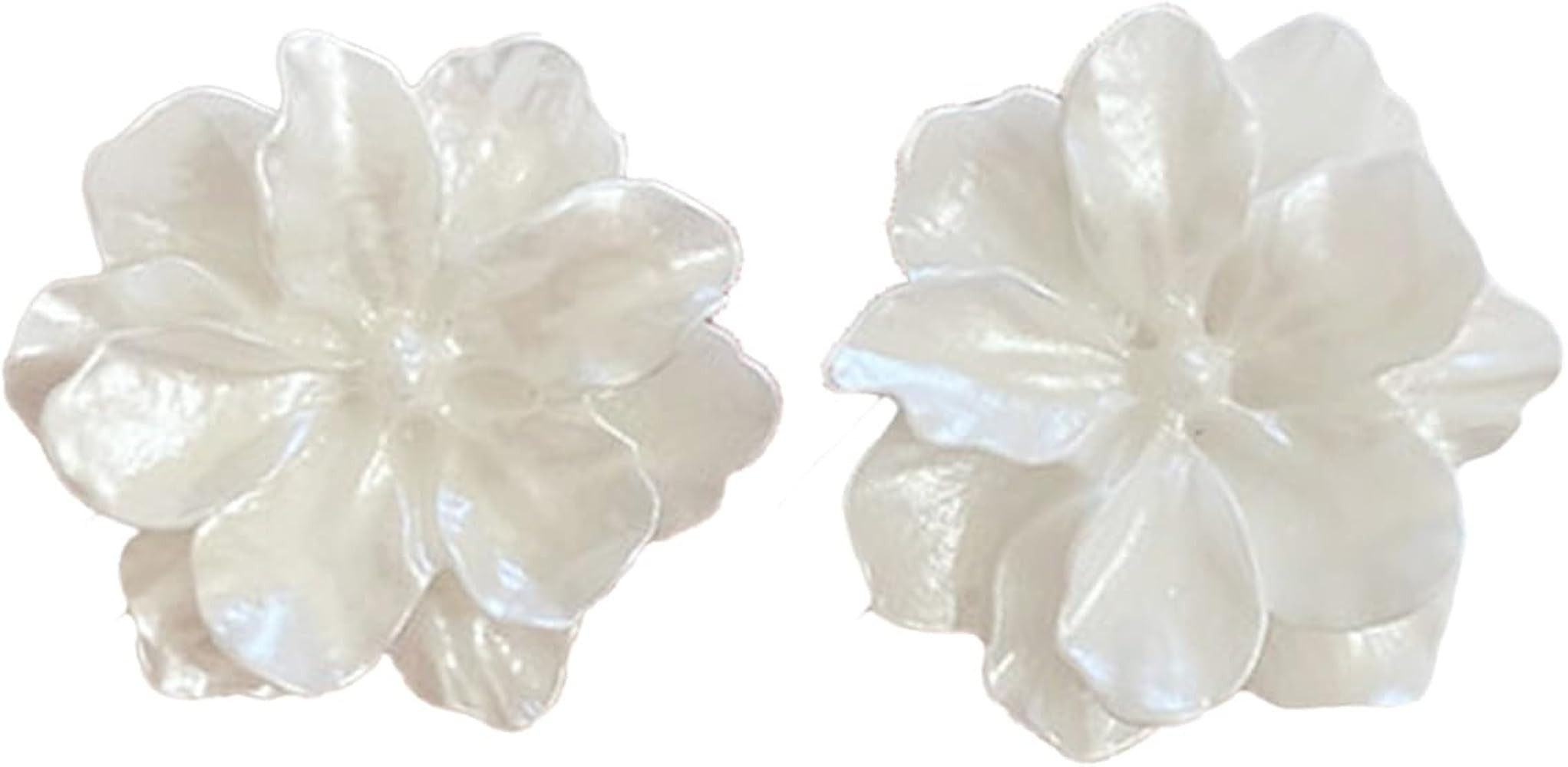 White Gardenia Flower Stud Earrings for Women, Vintage Floral Earrings for Women | Amazon (US)