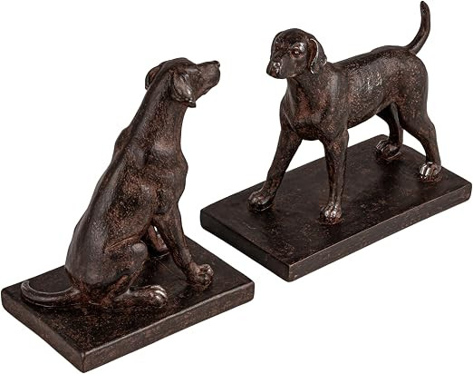 Creative Co-Op 2-Piece Resin Dog Bookends, Black | Amazon (US)